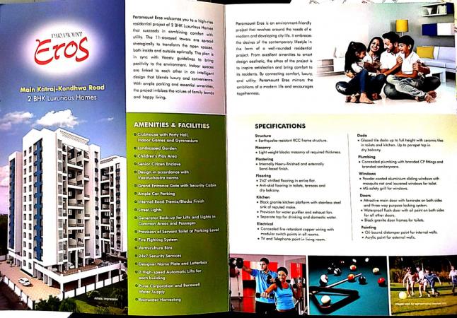 2 BHK Flat for Sale of Built-up 785 Sq.ft in Paramount Eros Apartment Katraj Pune by Shree Paras 2 BHK Flat for Sale of Built-up 785 Sq.ft in Paramount Eros Apartment Katraj Pune by Shree Paras