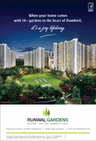 1 BHK Flat for Sale of Carpet 437 Sq.ft in Runwal Gardens Dombivali East Thane by Dinesh 1 BHK Flat for Sale of Carpet 437 Sq.ft in Runwal Gardens Dombivali East Thane by Dinesh