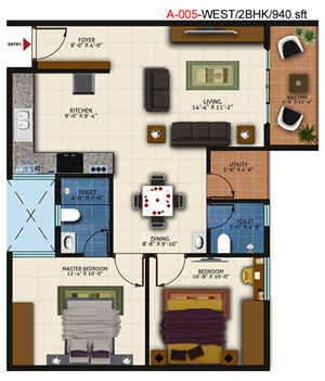 2 BHK Flat for Sale of Built-up 940 Sq.ft in AMR Oaks Chandapura Circle Bangalore by Nuthana 2 BHK Flat for Sale of Built-up 940 Sq.ft in AMR Oaks Chandapura Circle Bangalore by Nuthana