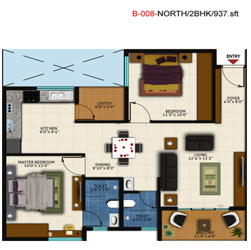 2 BHK Flat for Sale of Built-up 937 Sq.ft in AMR Oaks Chandapura Circle Bangalore by Nethra 2 BHK Flat for Sale of Built-up 937 Sq.ft in AMR Oaks Chandapura Circle Bangalore by Nethra