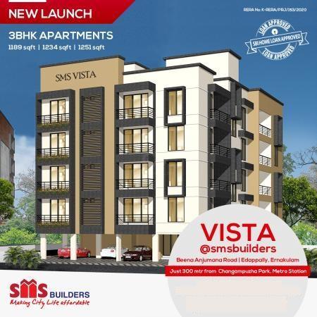 3 BHK Flat for Sale of Super Built-up 1189 Sq.ft in SMS Vista Edapally Ernakulam by SMS Builders 3 BHK Flat for Sale of Super Built-up 1189 Sq.ft in SMS Vista Edapally Ernakulam by SMS Builders