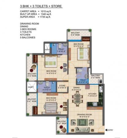 3 bhk in ramprastha greens vaishali