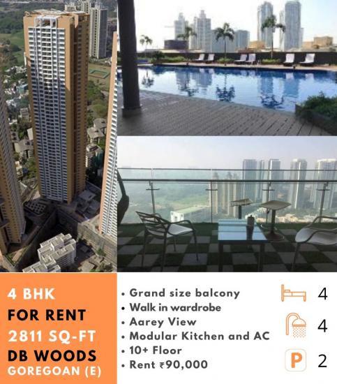 4 BHK Flat for Rent of Built-up 2811 Sq.ft in Radius ABIL DB Woods Goregaon East Mumbai by Allwyn Borde 4 BHK Flat for Rent of Built-up 2811 Sq.ft in Radius ABIL DB Woods Goregaon East Mumbai by Allwyn Borde